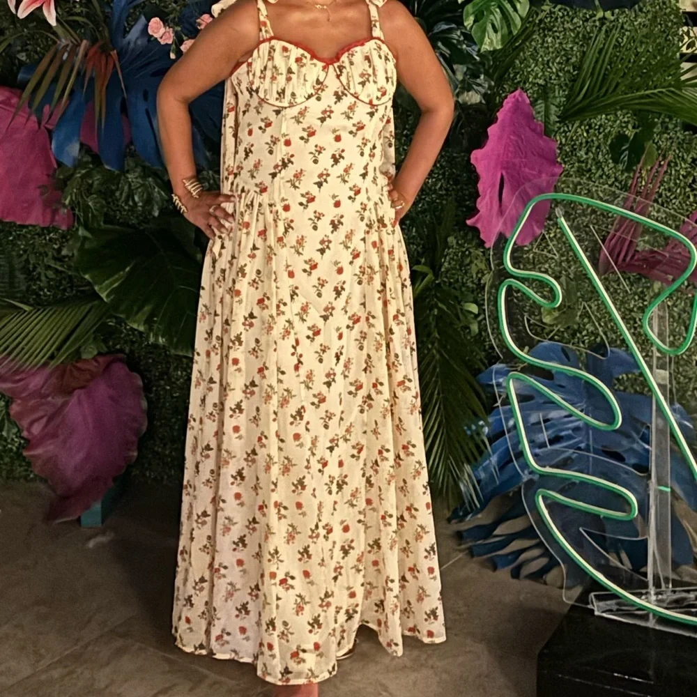 Floral Print Chiffon Dress